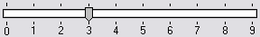 An example of a slider widget with values 0 through 9, currently set to 3 Slider (computing) example.PNG