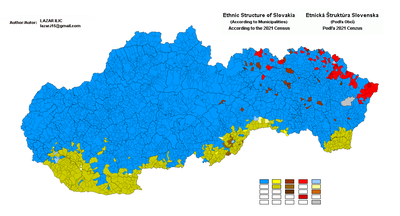 Linguistic structure of Slovakia in 2021 Slovakia 2021 Ethnic.png