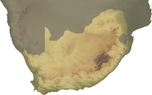 Topographical map of South Africa, continent v...