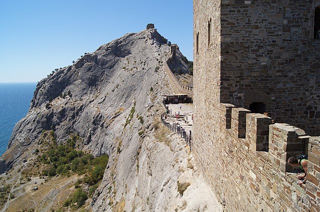 Genoese fortress in Sudak, 13th century, Republic of Genoa, originally a fortified Byzantine town, seventh century