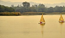 Sailing on the Sukhna Lake, Chandigarh, India