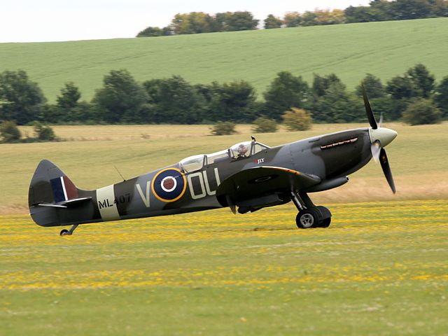 The restored Mk IX Spitfire once flown by NZ ace Johnnie Houlton DFC. It was converted to a dual configuration in 1946.