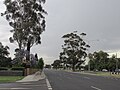 Sydney Road (Hume Highway) looking north from Fawkner Memorial Park in northern Melbourne.