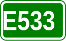 Sign of the European route 533