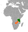 Location map for Tanzania and Zambia.