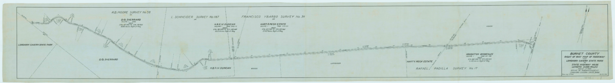 A CCC planning map of a road in Texas.