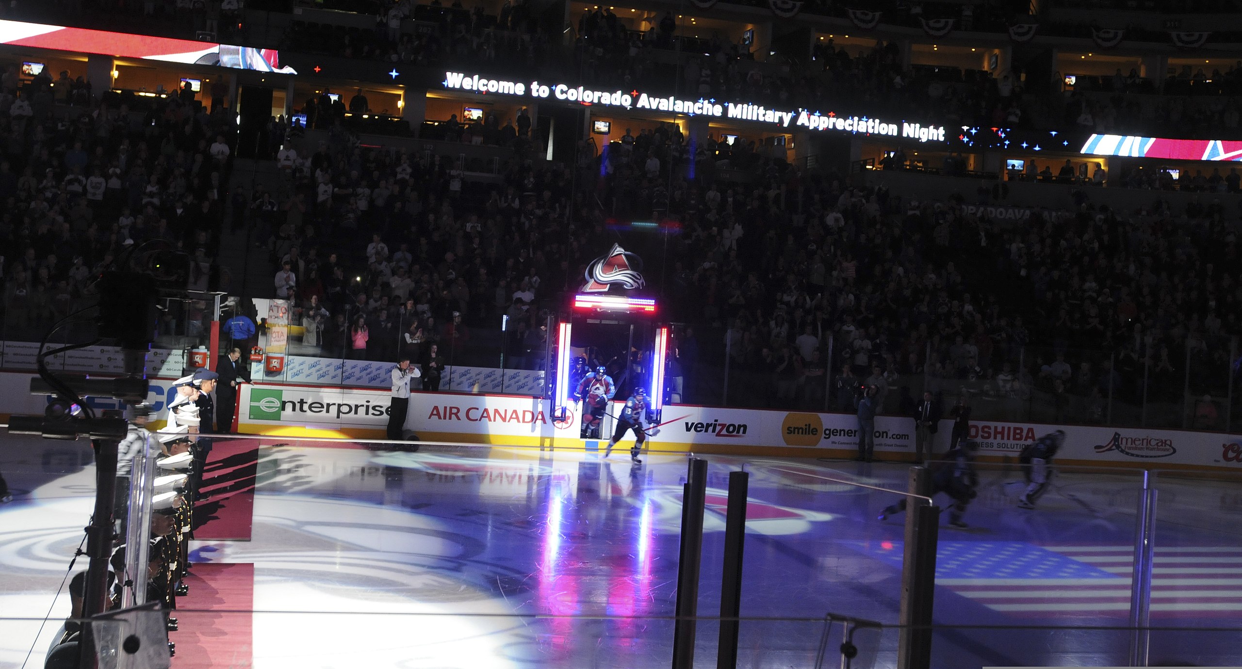 Avalanche honor service members at Military Appreciation Night
