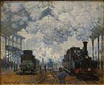 The Gare Saint-Lazare, Arrival of a Train, by Claude Monet, 1877, oil on canvas - Fogg Art Museum, Harvard University - DSC00694.jpg