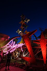 Liberace Museum, Aladdin Casino Lamp, and portion of Stardust (2017)