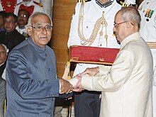 The President, Shri Pranab Mukherjee presenting the Padma Vibhushan Award to Dr. Vasudev Kalkunte Aatre, at a Civil Investiture Ceremony, at Rashtrapati Bhavan, in New Delhi on April 12, 2016 The President, Shri Pranab Mukherjee presenting the Padma Vibhushan Award to Dr. Vasudev Kalkunte Aatre, at a Civil Investiture Ceremony, at Rashtrapati Bhavan, in New Delhi on April 12, 2016.jpg