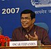 The Union Minister for Labour and Employment, Shri Oscar Fernandes addressing at the Annual Economic Editor Conference-2007, in New Delhi on November 13, 2007.jpg