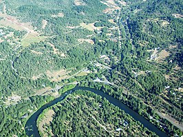 Luchtfoto van Trail aan de Rogue River