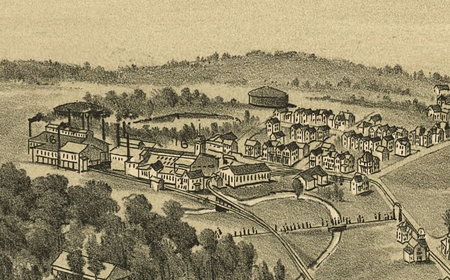 A map showing the Tyler Tube and Pipe Company, labeled "16". The facility would later become the Brownson House. Tyler Tube and Pipe Company 1897.png