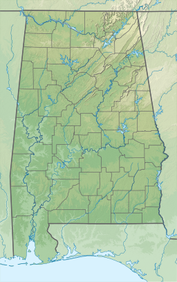 Location of Guntersville Lake in Alabama, USA.