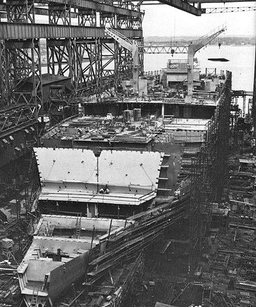 File:USS Kalamazoo (AOR-6) under construction at the Fore River Shipyard, circa in 1971.jpg