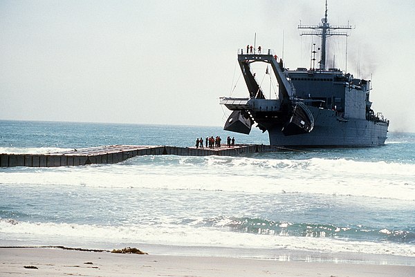 USS San Bernardino during a landing exercise in 1979