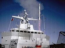Umkhonto IR Missile being launched from a South African Navy Valour-class guided-missile frigate Umkhonto 3.jpg