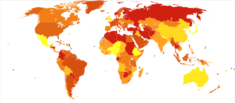 File:Unipolar depressive disorders world map-DALYs per million persons-WHO2012.svg