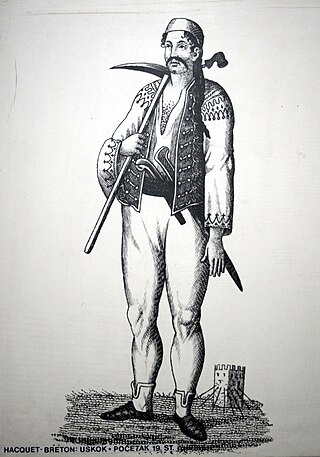 An uskok drawing from the 19th century, from the Museum of the City of Zagreb