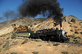 Virginia en Truckee Railroad illustratie