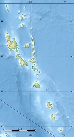 Port Vila på kartan över Vanuatu.