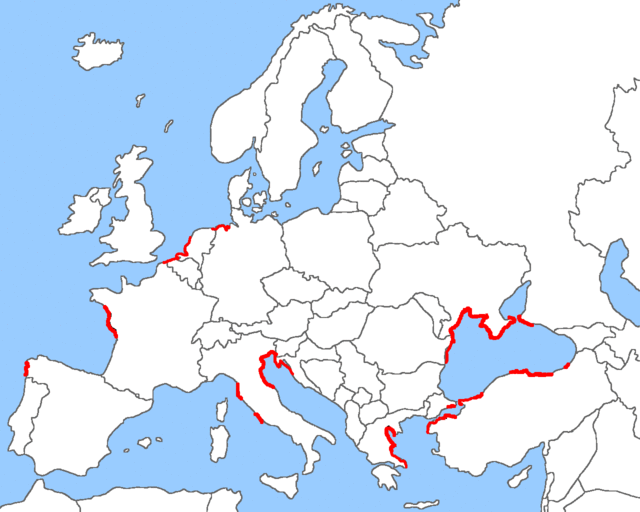 Поширення рапани в Європі