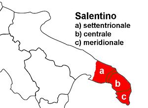 Dialetto Leccese: Diffusione geografica, Differenze dallitaliano standard, Altre differenze territoriali