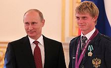 Vladimir Putin and a 2012 Russian CP football Paralympian. Vladimir Putin and AV Kuligin 2012.jpeg