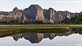 * Nomination Water reflection of karst mountains at golden hour in the countryside of Vang Vieng, Vientiane Province, Laos, during the monsoon. --Basile Morin 07:51, 14 August 2020 (UTC) * Promotion  Support Good quality. --Ermell 08:00, 14 August 2020 (UTC)