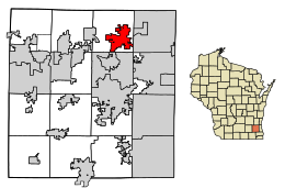 Location of Sussex in Waukesha County, Wisconsin.