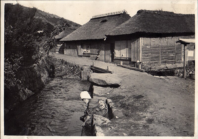 File:Woman washing something in a irrigation canal of Japan (1915 by Elstner Hilton).jpg