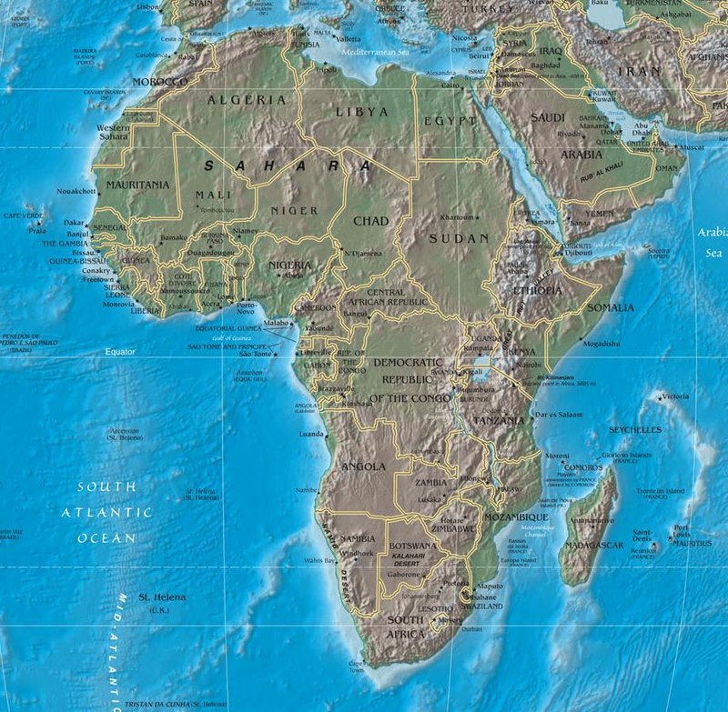 africa physical features atlas