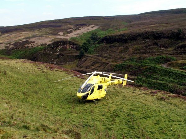 Former helicopter MD 902 Explorer G-SASH in Derbyshire