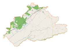 Mapa konturowa gminy Zwierzyn, po prawej znajduje się punkt z opisem „Gościmiec”