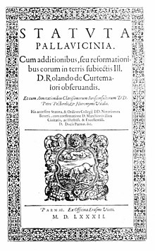 Gli statuti dello Stato Pallavicino (Statuta Pallavicinia, 1582)