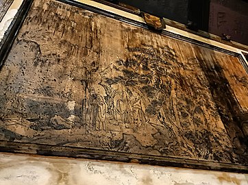 正殿潘麗水所繪「水落石出」，畫中事物乃為蘇軾的散文作品《後赤壁賦》之情景。