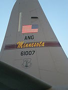 109th Airlift Squadron C-130 on the ground in Cambridge Bay, tail section.