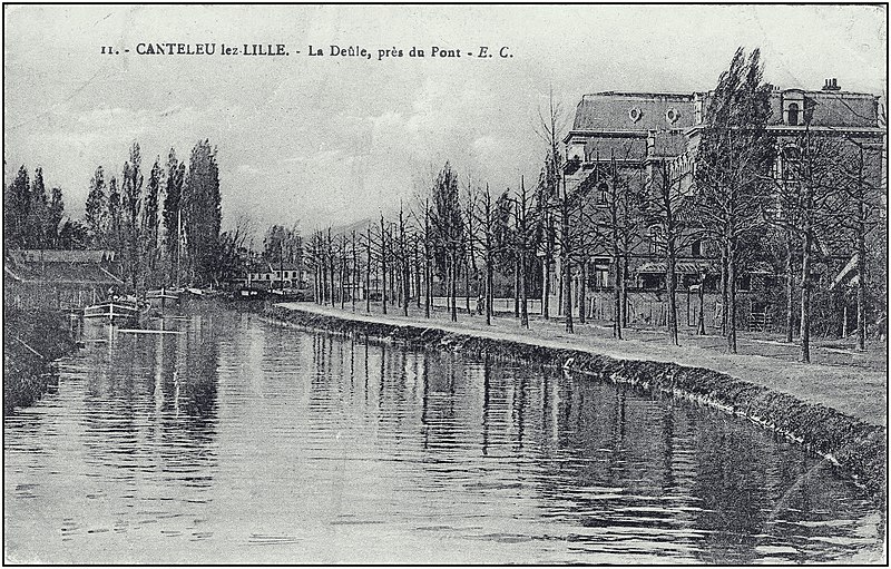 File:11. - Canteleu lez Lille - La Deûle, près du Pont - E.C.jpg