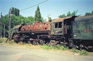 La 141 R 1332 garée à Jarnac en 1991.