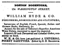 William Hyde & Co., 134 Washington St., 1832 1832 Hyde BostonDirectory.png