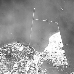1956年3月14日撮影の福岡市荒津地区の航空写真