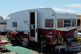 1958 Shasta travel trailer during 2019 Vintage Camper Trailer Rally