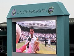 2011 Novak Djokovic after his first Wimbledon Gentlemen's Single Championship win, London England UK Ank Kumar Infosys Limited 08.jpg