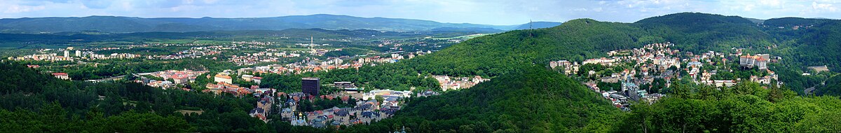 Karlovy Vary view from the height of friendship. It was been stitched together using eight single images.