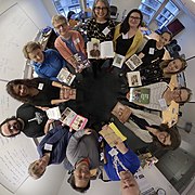 Votes for Women edit-a-thon with Smithsonian National Portrait Gallery group photo, April 5, 2019 by Fuzheado