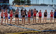 Deutsch: Beachhandball Weltmeisterschaften 2022; Tag 1: 21. Juli 2022 – Frauen, Vorrunde, Ungarn-Deutschland 0:2 (14:18, 17:20) English: 2022 Beach handball World Championships; Day 1: 21 July – Women Preliminary Round – Hungary-Norway 0:2 (14:18, 17:20)