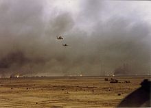 The battlefield at Burgan Oil Field where the United States Marine Corps destroyed 60 Iraqi tanks during the 1st Gulf War, February 1991. 207350 1023708685582 6155 n.jpg