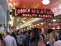 Loback Meat Co. sign: Main Arcade butcher.