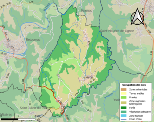 Kleurenkaart met landgebruik.