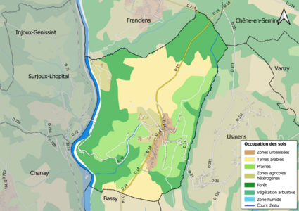 Mappa a colori che mostra l'uso del suolo.